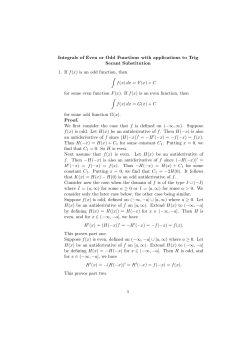 Integrals of Even or Odd Functions with applications to Trig Secant