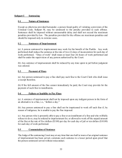 55 Subpart I Sentencing I-1 Nature of Sentences Except as