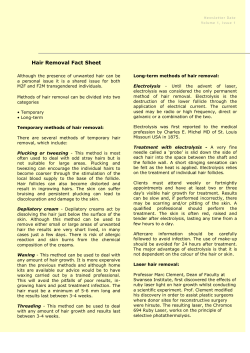 Hair Removal Fact Sheet