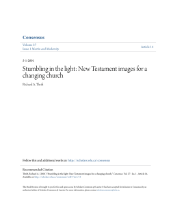 Stumbling in the light: New Testament images for a changing church