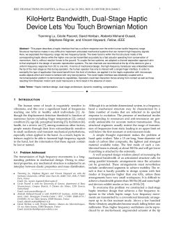 KiloHertz Bandwidth, Dual-Stage Haptic Device Lets You Touch