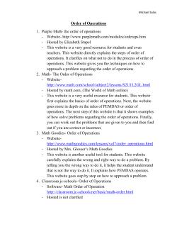 Order of Operations 1. Purple Math