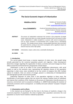 The Socio-Economic Impact of Urbanization