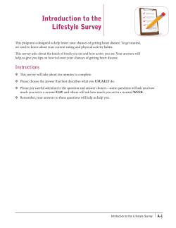 Lifestyle Survey