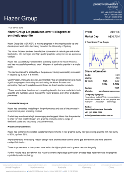 Hazer Group Ltd produces over 1 kilogram of synthetic graphite
