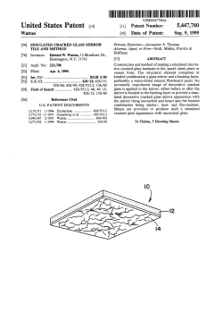 Simulated cracked glass mirror tile and method