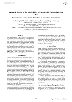 Automatic Scoring of the Intelligibility in Patients with Cancer of the