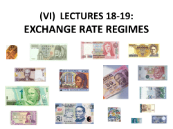 EXCHANGE RATE REGIMES