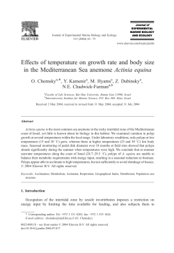 Effects of temperature on growth rate and body