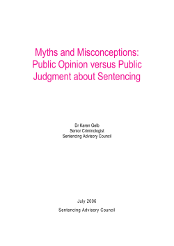 Myths and Misconceptions Public Opinion Versus Public Judgment