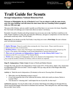Trail Guide for Scouts - Independence Park Institute