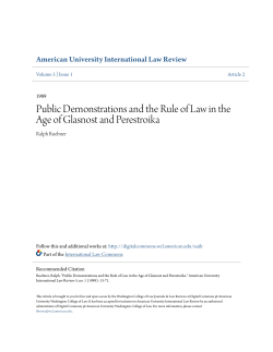 Public Demonstrations and the Rule of Law in the Age of Glasnost