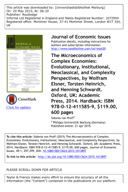 Journal of Economic Issues The Microeconomics of