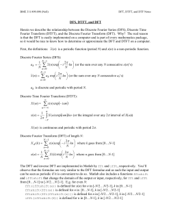 Notes on the DFS, DTFT and DFT