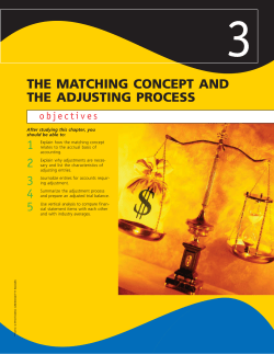 the matching concept and the adjusting process