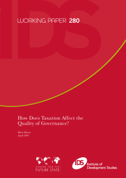 How Does Taxation Affect the Quality of Governance?