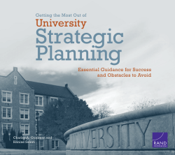 Getting the Most Out of University Strategic Planning