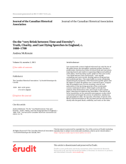 On the &ldquo;very Brink between Time and Eternity&rdquo;: Truth, Charity