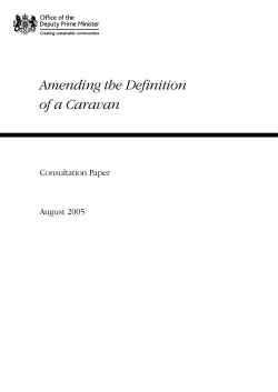 Amending the Definition of a Caravan