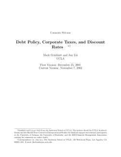 Debt Policy, Corporate Taxes, and Discount Rates