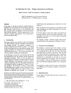 An Optimizer for Ada - Embedded Systems Group
