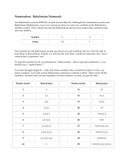 Numeration: Babylonian Numerals
