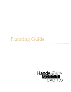 Planning Guide - Handy Special Events