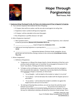 Hope Through Forgiveness