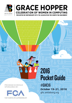 2016 Pocket Guide - Grace Hopper Celebration