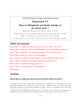 Experiment 4.3 How to defragment persistent storage at an extent