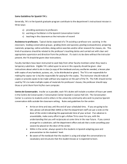 Some Guidelines for Spanish TA`s: Generally, TA`s in the Spanish