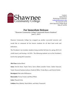 For Immediate Release - Shawnee Community College