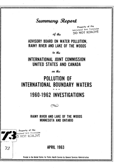 pollution of international boundary waters 1960
