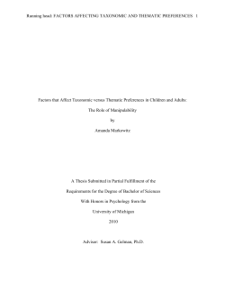 Factors that Affect Taxonomic versus Thematic Preferences in