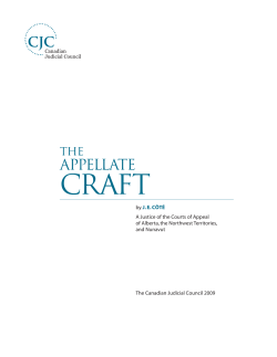 The Appellate Craft - Canadian Judicial Council