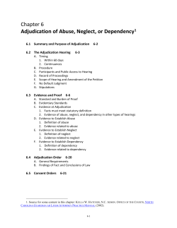 Chapter 6 Adjudication of Abuse, Neglect, or Dependency