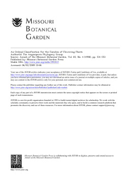 An Ordinal Classification for the Families of Flowering Plants Author