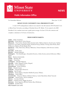 President`s List - Minot State University
