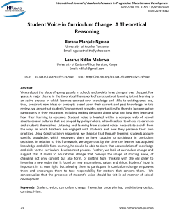 Student Voice in Curriculum Change: A Theoretical Reasoning