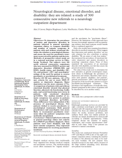 Neurological disease, emotional disorder, and disability