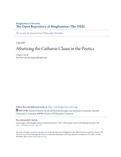 Athetizing the Catharsis Clause in the Poetics