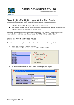 GreenLight - RedLight Logger Quick Start Guide
