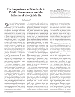 The Importance of Standards in Public Procurement