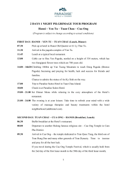 detailed program - Paradise Suites Hotel