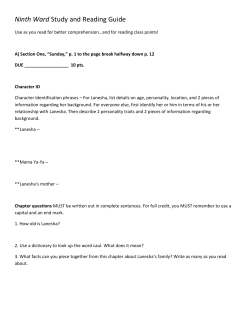 Ninth Ward Study and Reading Guide