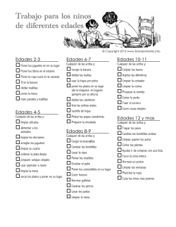 Age Appropriate Chores for Children- Spanish