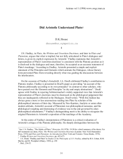 Did Aristotle Understand Plato?