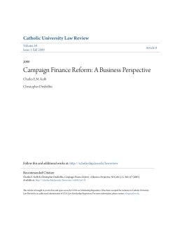 Campaign Finance Reform: A Business Perspective