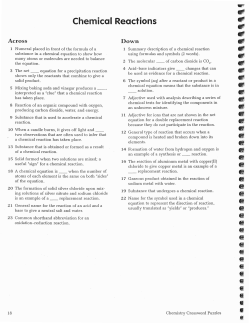 Chemicol Reqctions