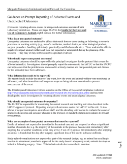 Guidance on Prompt Reporting of Adverse Events and Unexpected